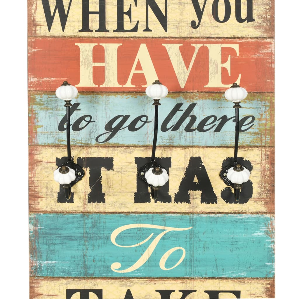 vidaXL Κρεμάστρα Τοίχου «HOME IS» με 6 Γάντζους 120 x 40 εκ.