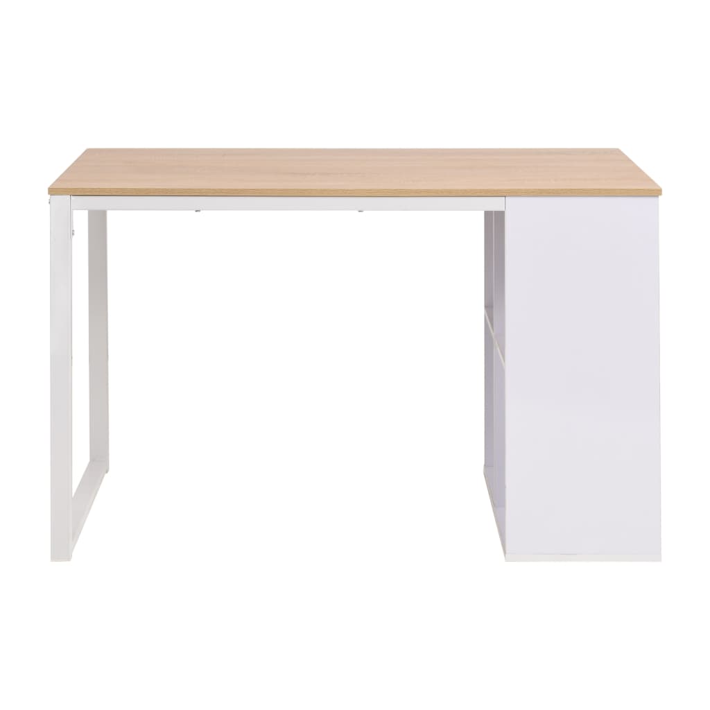 vidaXL Γραφείο Δρυς και Λευκό 120 x 60 x 75 εκ.