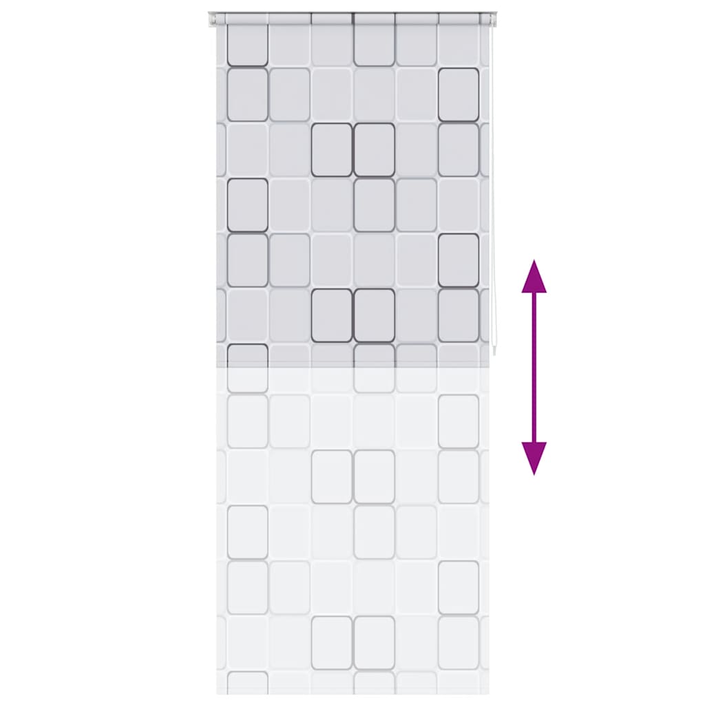 vidaXL Κουρτίνα Μπάνιου Ρολό Τετράγωνο Σχέδιο 80 x 240 εκ.