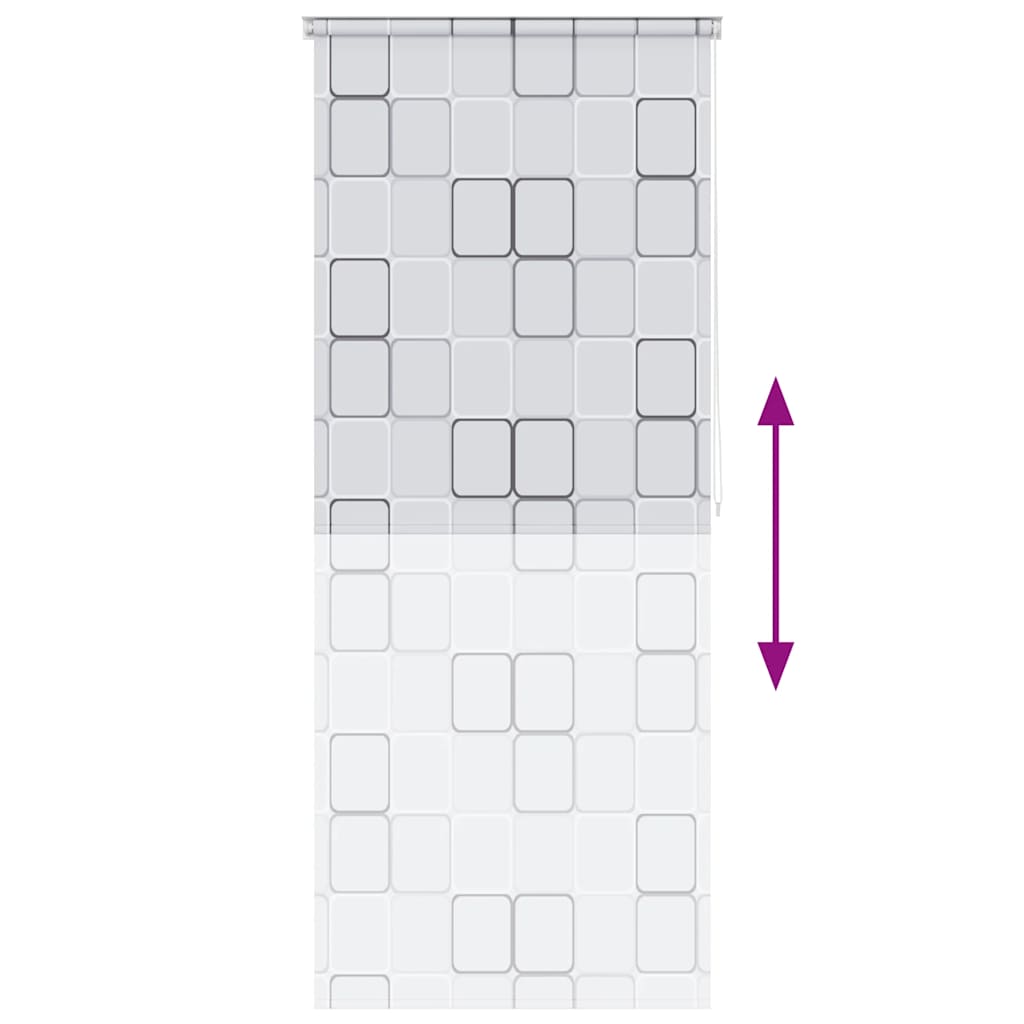 vidaXL Κουρτίνα Μπάνιου Ρολό Τετράγωνο Σχέδιο 100 x 240 εκ.