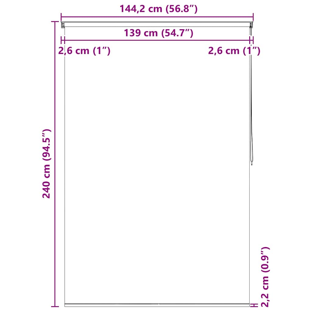 vidaXL Κουρτίνα Μπάνιου Ρολό Τετράγωνο Σχέδιο 140 x 240 εκ.