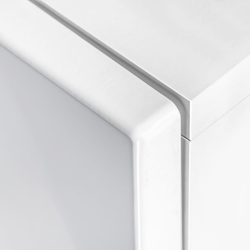 vidaXL Σύνθετο Τηλεόρασης 5 τεμ. Γυαλιστερό Λευκό με Φωτισμό LED