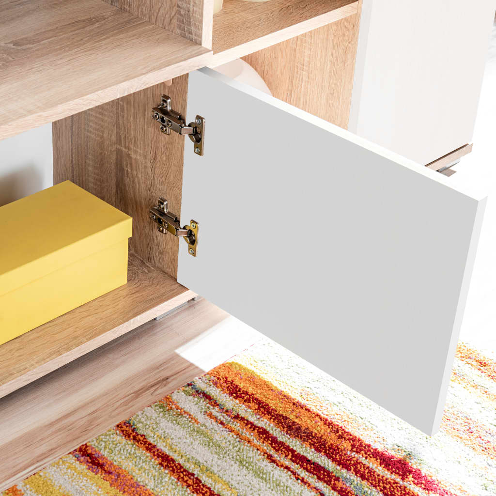 vidaXL Σύνθετο Τηλεόρασης σε Χρώμα Sonoma Δρυς/Λευκό με Φωτισμό LED