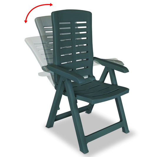 vidaXL Καρέκλες Κήπου Ανακλινόμενες 6 τεμ. Πράσινες Πλαστικές
