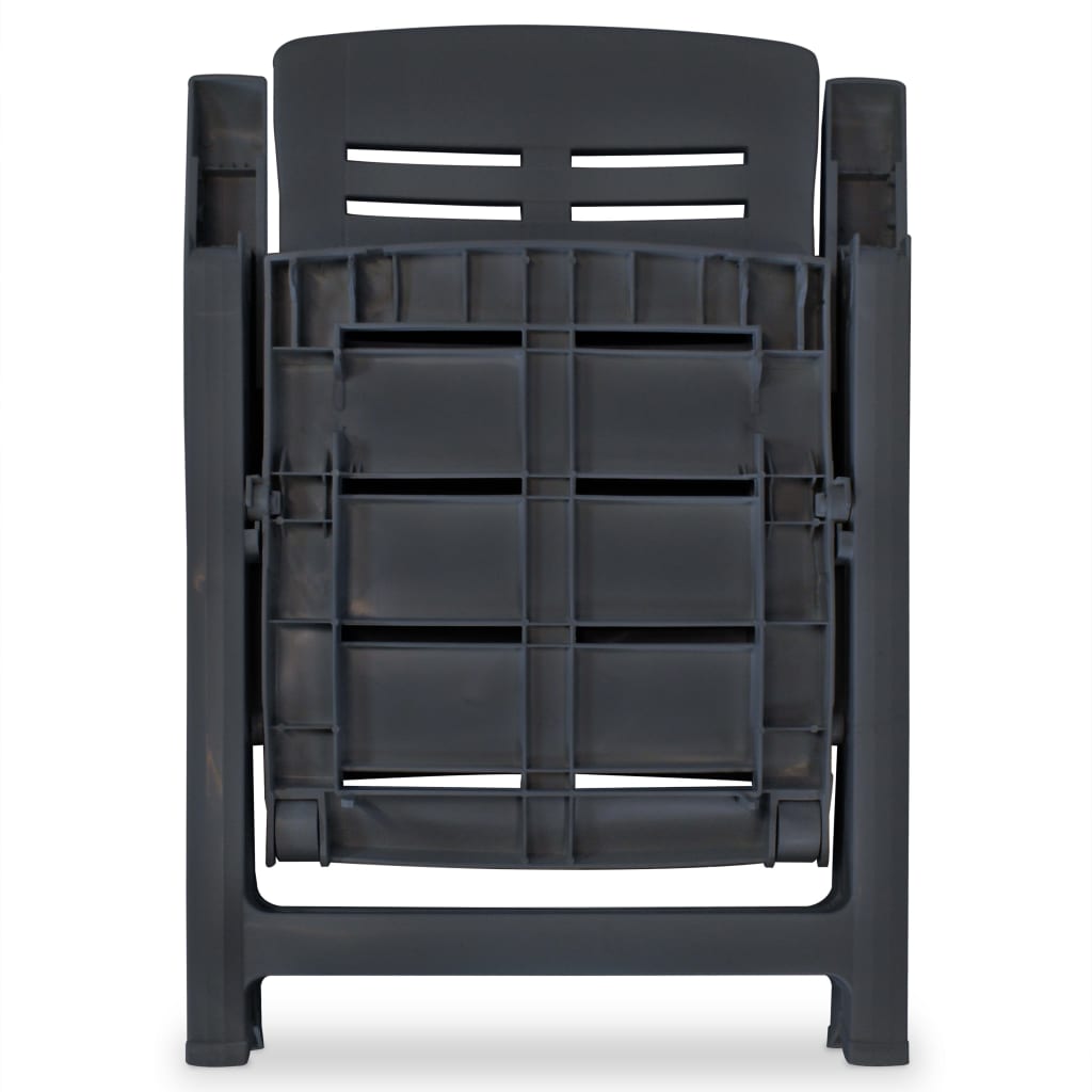 vidaXL Καρέκλες Κήπου Ανακλινόμενες 6 τεμ. Ανθρακί Πλαστικές