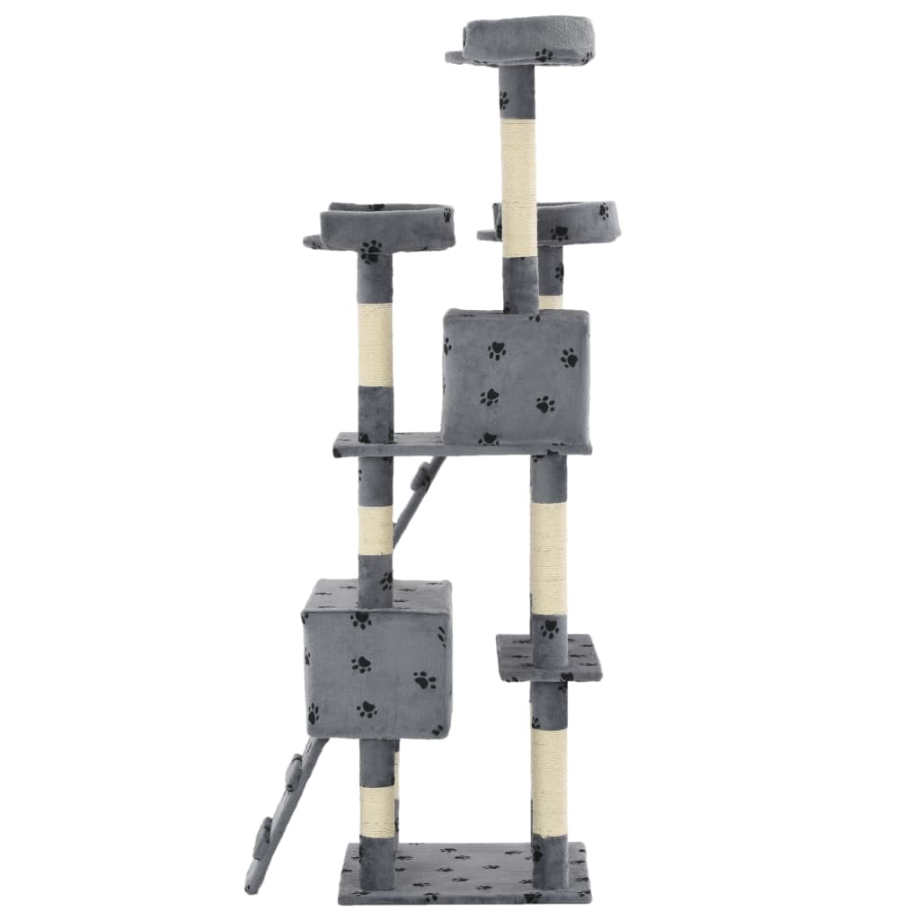 vidaXL Γατόδεντρο Τύπωμα Πατούσας Γκρι 170 εκ. με Στύλους από Σιζάλ
