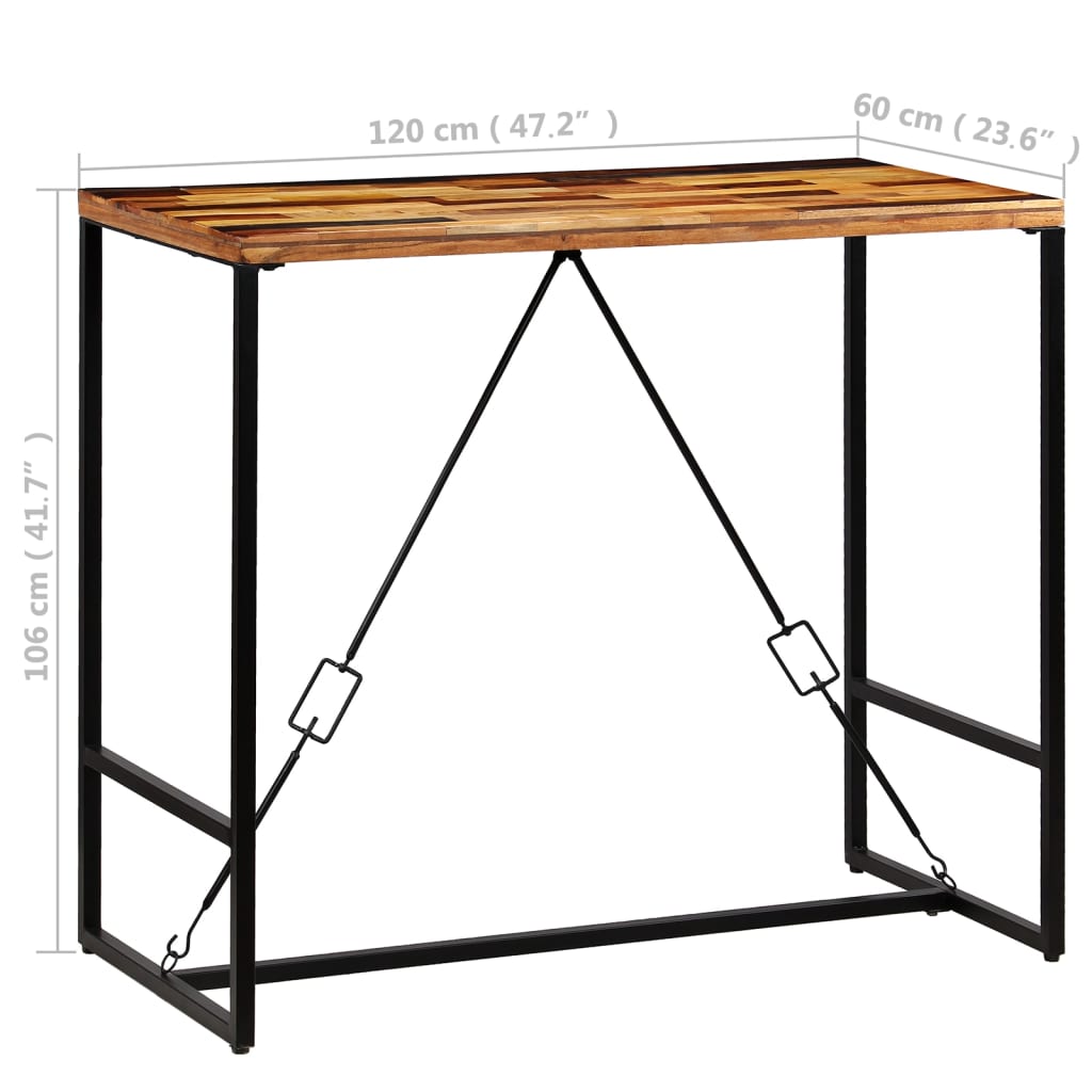 vidaXL Τραπέζι Μπαρ 120 x 60 x 106 εκ. από Μασίφ Ανακυκλωμένο Ξύλο