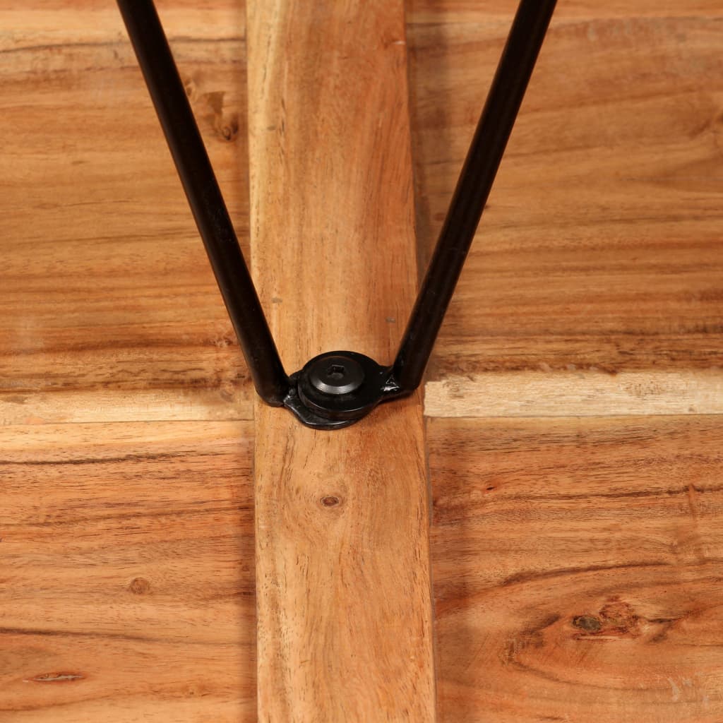 vidaXL Σετ Επίπλων Μπαρ 3 Τεμαχίων Μασίφ Ξύλο Ακακίας / Γνήσιο Δέρμα