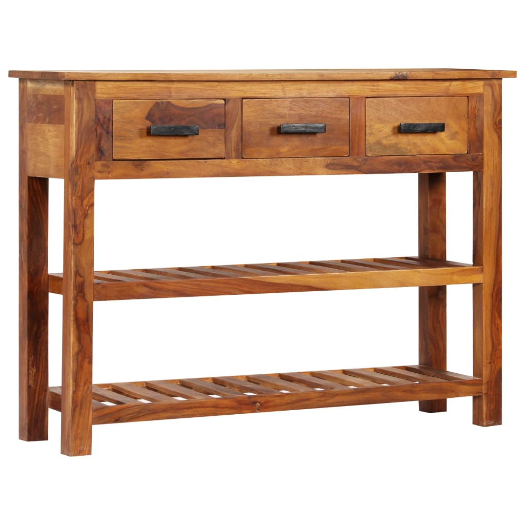 vidaXL Κονσόλα με 3 Συρτάρια 110x30x80 εκ. από Μασίφ Ξύλο