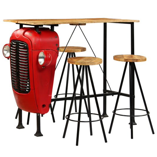 vidaXL Σετ Επίπλων Μπαρ 5 τεμ. 120 x 60 x 107 εκ. Μασίφ Ξύλο Μάνγκο