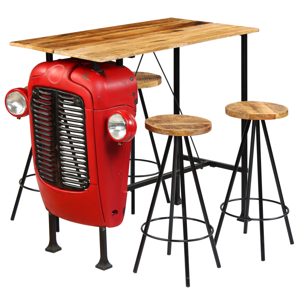 vidaXL Σετ Επίπλων Μπαρ 5 τεμ. 120 x 60 x 107 εκ. Μασίφ Ξύλο Μάνγκο