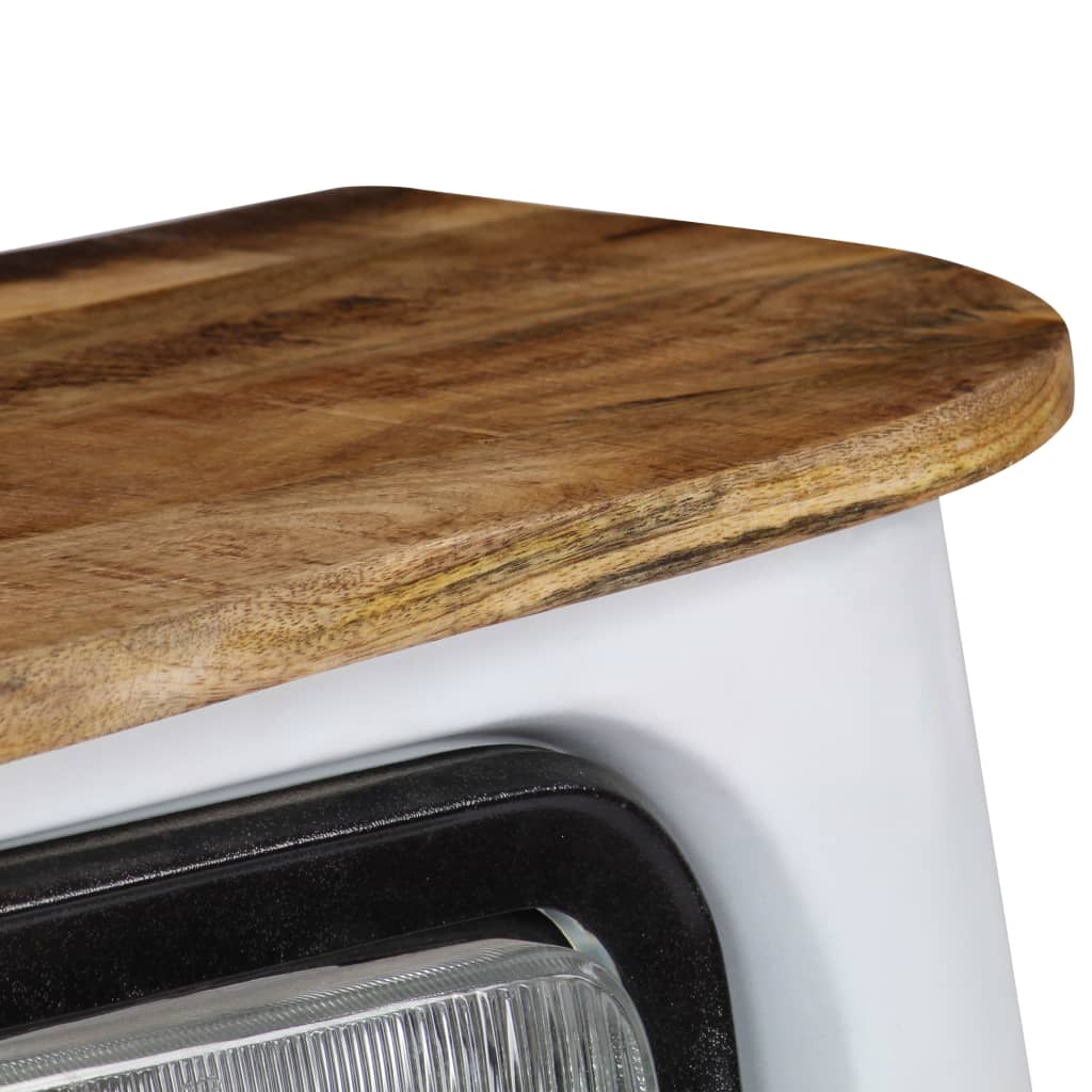 vidaXL Έπιπλο Βοηθητικό με Όψη Φορτηγού Λευκό από Μασίφ Ξύλο Μάνγκο