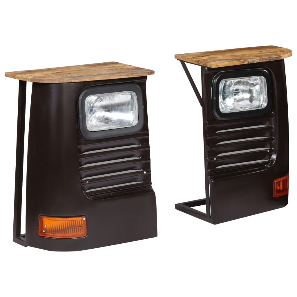 vidaXL Έπιπλο Βοηθητικό με Όψη Φορτηγού Σκούρο Γκρι Μασίφ Ξύλο Μάνγκο