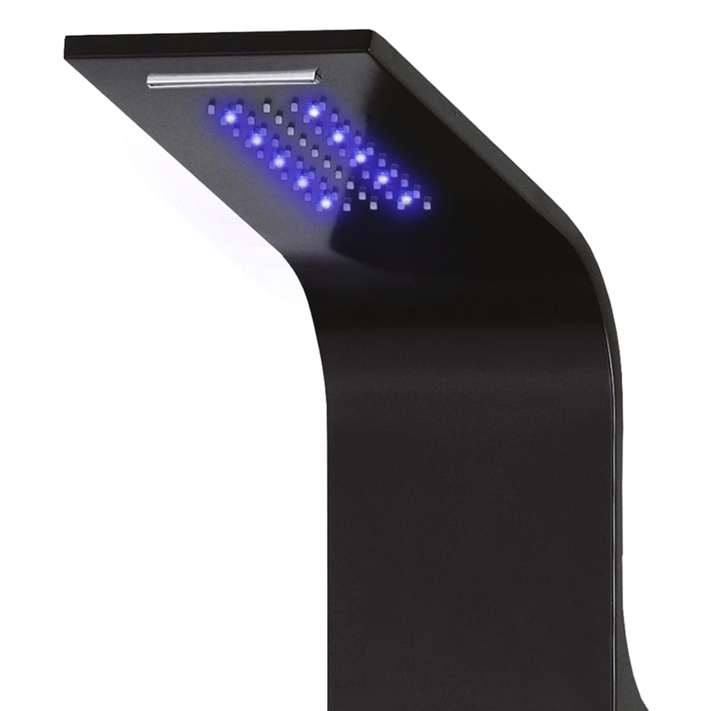 vidaXL Στήλη Ντους Υδρομασάζ Μαύρη 20x44x130 εκ. από Αλουμίνιο