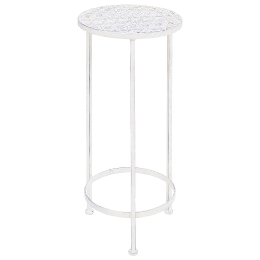 vidaXL Ανθοστήλες Σετ 3 Τεμαχίων Vintage Λευκό Αντικέ από Μέταλλο