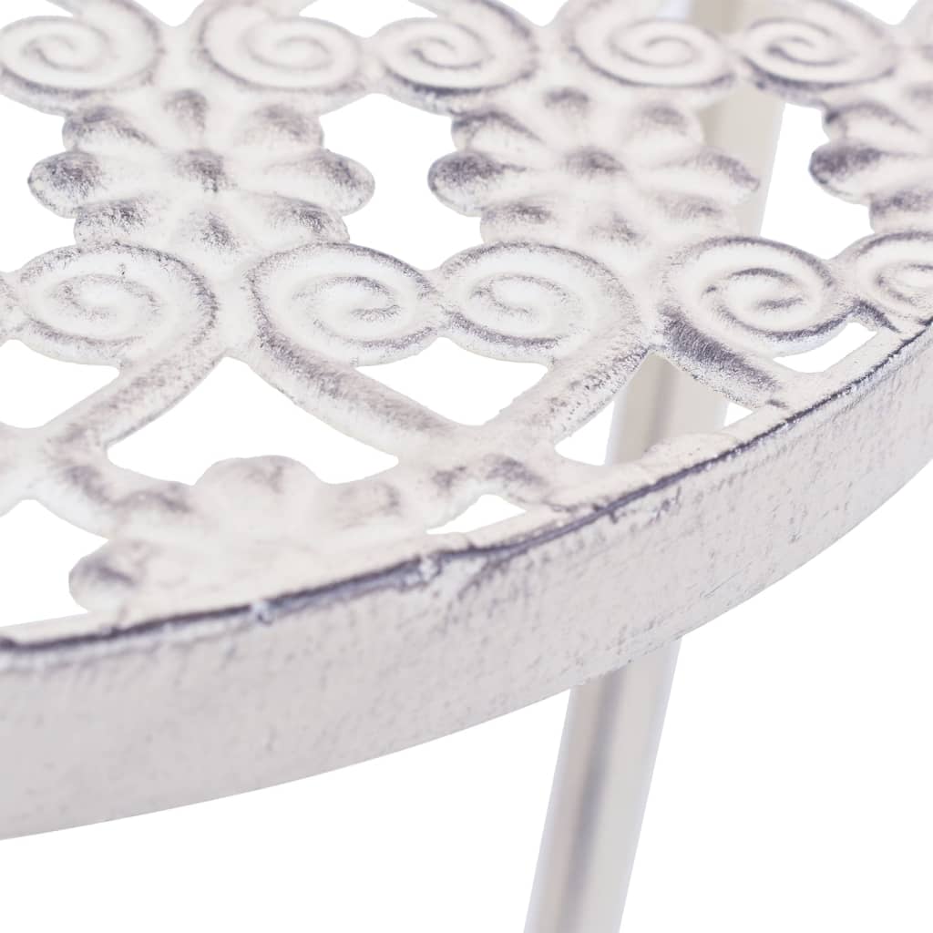 vidaXL Ανθοστήλες Σετ 3 Τεμαχίων Vintage Λευκό Αντικέ από Μέταλλο