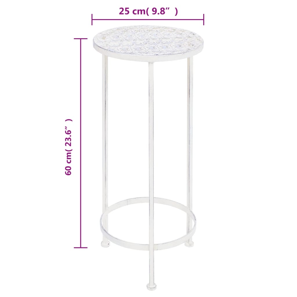 vidaXL Ανθοστήλες Σετ 3 Τεμαχίων Vintage Λευκό Αντικέ από Μέταλλο