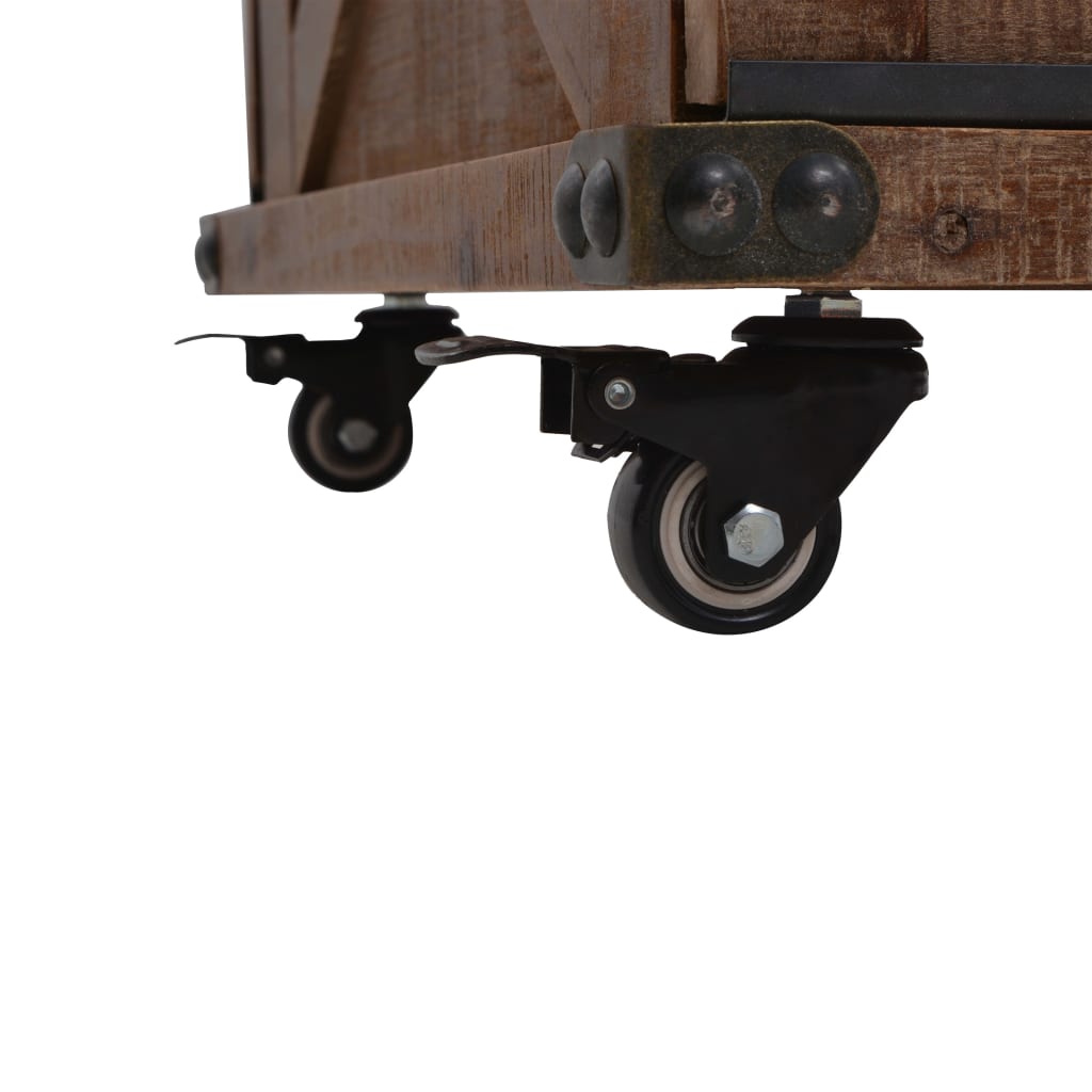 vidaXL Τραπεζάκι Σαλονιού Καφέ 91 x 51 x 38 εκ. από Μασίφ Ξύλο Ελάτης