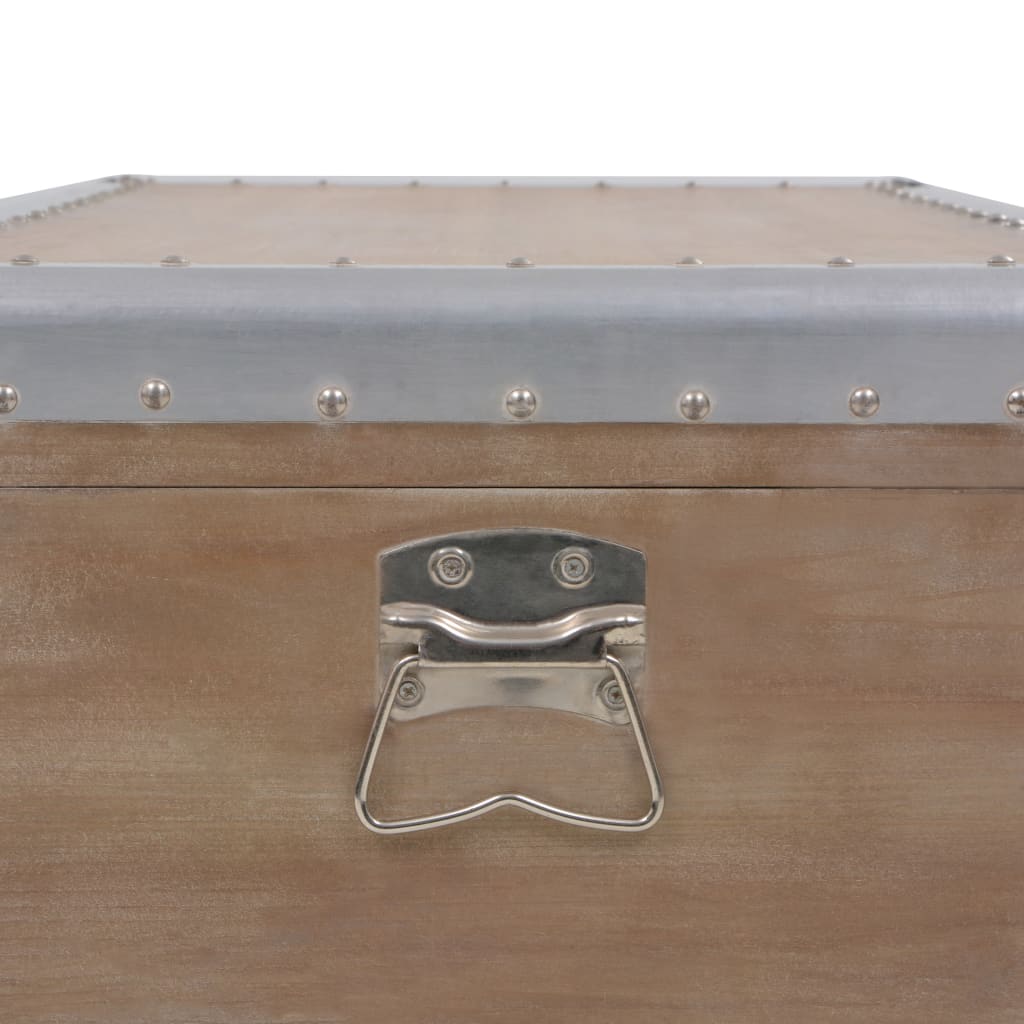 vidaXL Μπαούλο Αποθήκευσης Καφέ 91 x 52 x 40 εκ. από Μασίφ Ξύλο Ελάτης