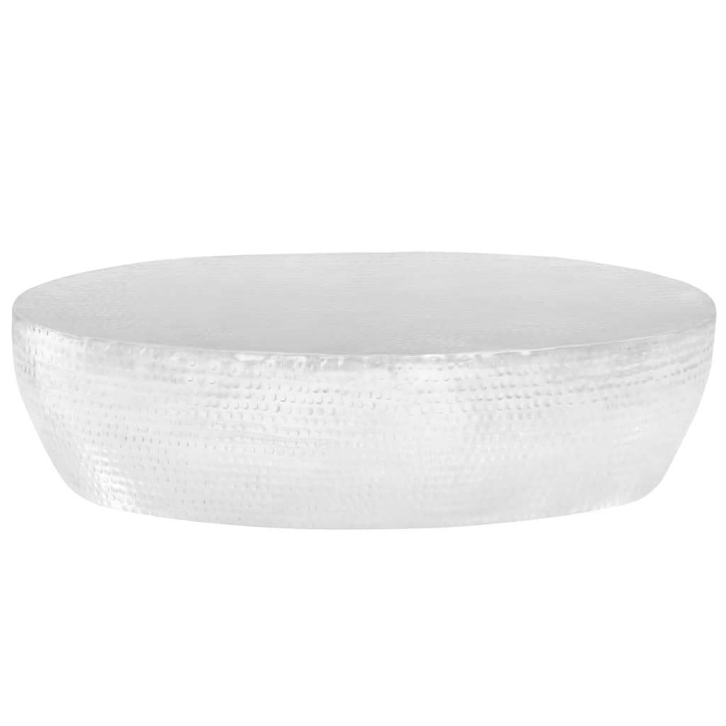 vidaXL Τραπεζάκι Σαλονιού Hammered Ασημί 100x50x28 εκ. από Αλουμίνιο
