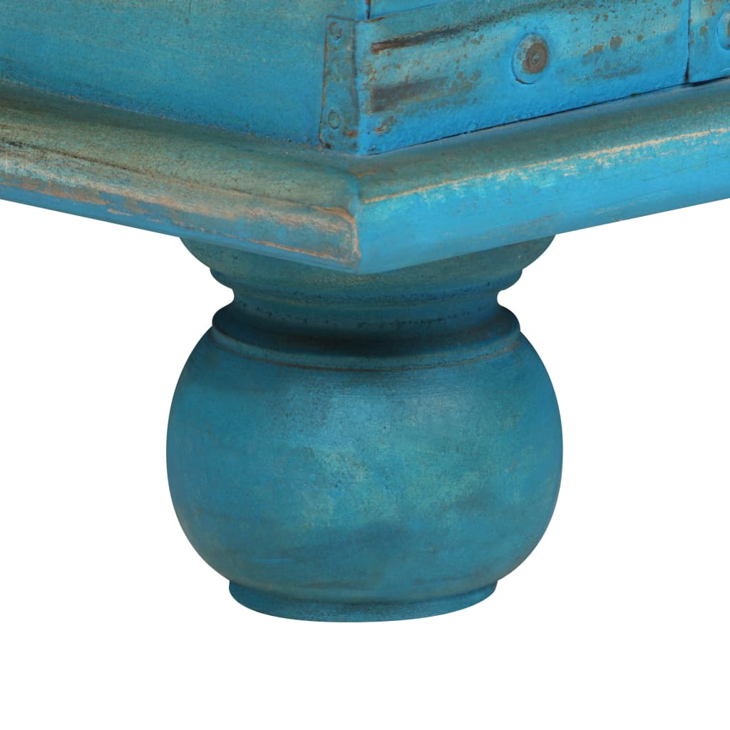 vidaXL Μπαούλο Αποθήκευσης Μπλε 100x40x41 εκ. από Μασίφ Ξύλο Μάνγκο