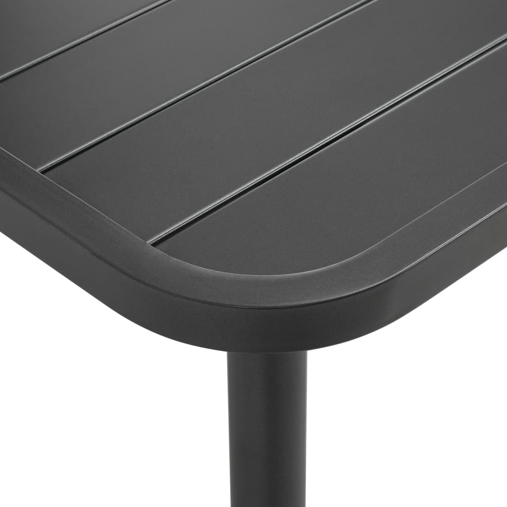 vidaXL Τραπέζι Κήπου Σκούρο Γκρι 150 x 90 x 72 εκ. Ατσάλινο