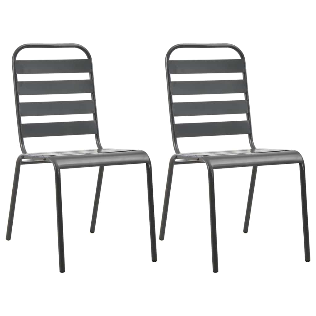 vidaXL Σετ Επίπλων Bistro 3 Τεμαχίων Σκούρο Γκρι Ατσάλινο
