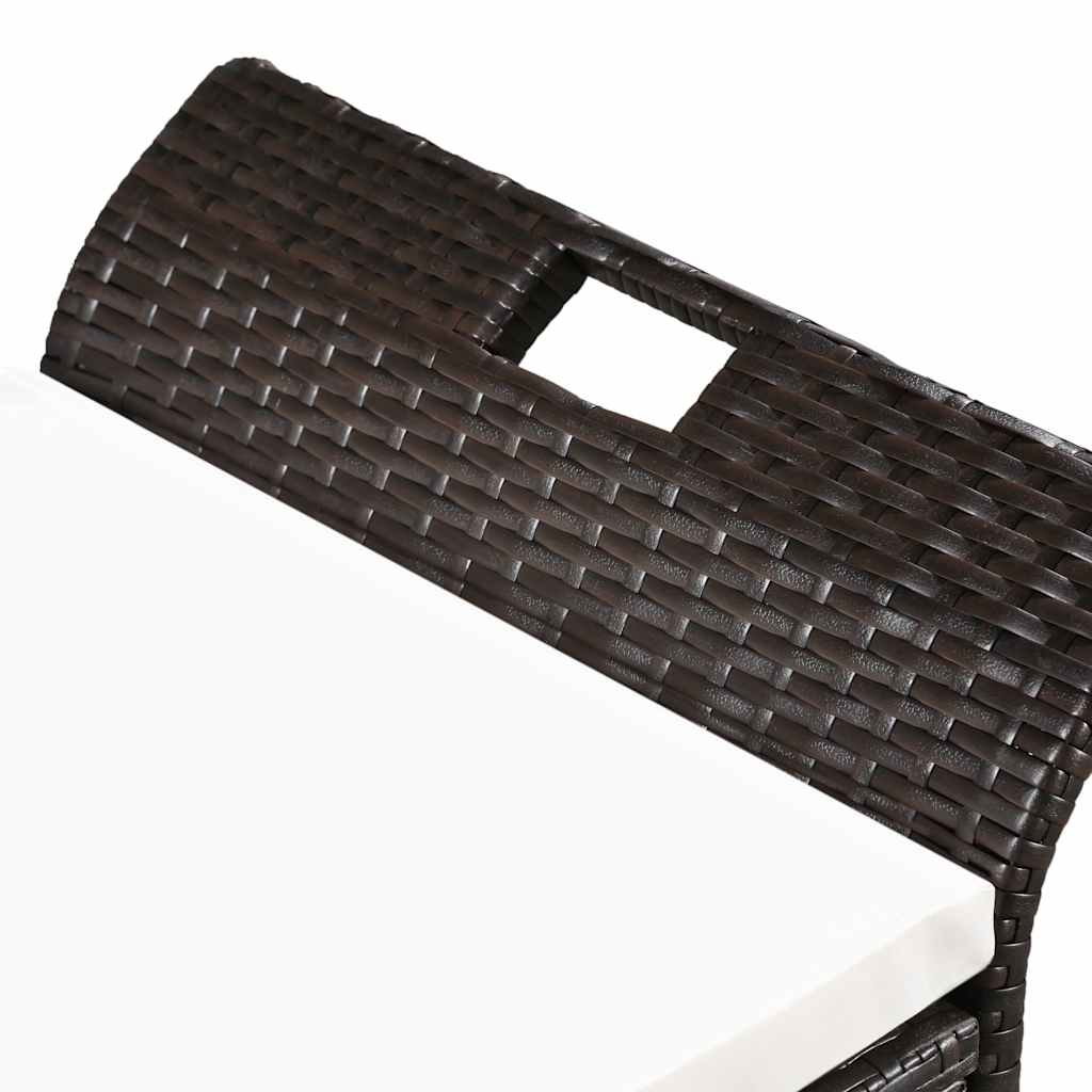 vidaXL Πάγκος Αποθήκευσης Καφέ 138 εκ. από Συνθετικό Ρατάν με Μαξιλάρι