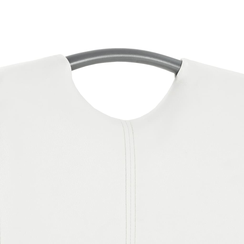 vidaXL Καρέκλες Τραπεζαρίας «Πρόβολος» 4 τεμ. Λευκές Συνθετικό Δέρμα