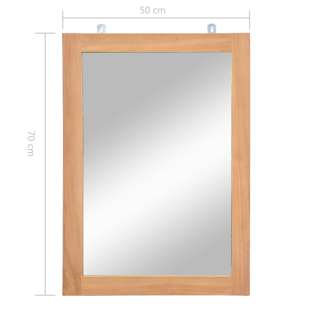 vidaXL Καθρέφτης Τοίχου 50 x 70 εκ. από Μασίφ Ξύλο Teak