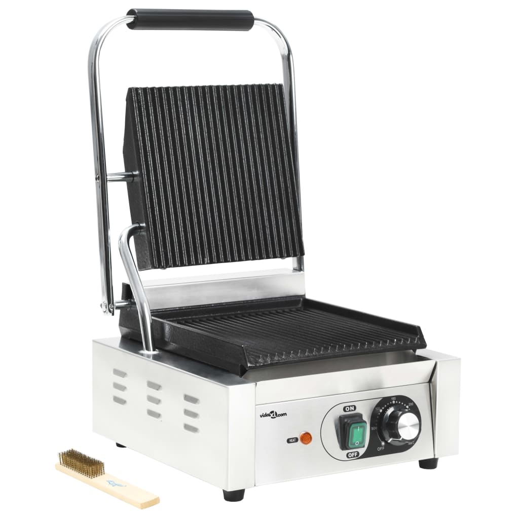 vidaXL Τοστιέρα Ραβδωτή Panini 1800 W 31x30,5x20 εκ. Ανοξείδωτο Ατσάλι