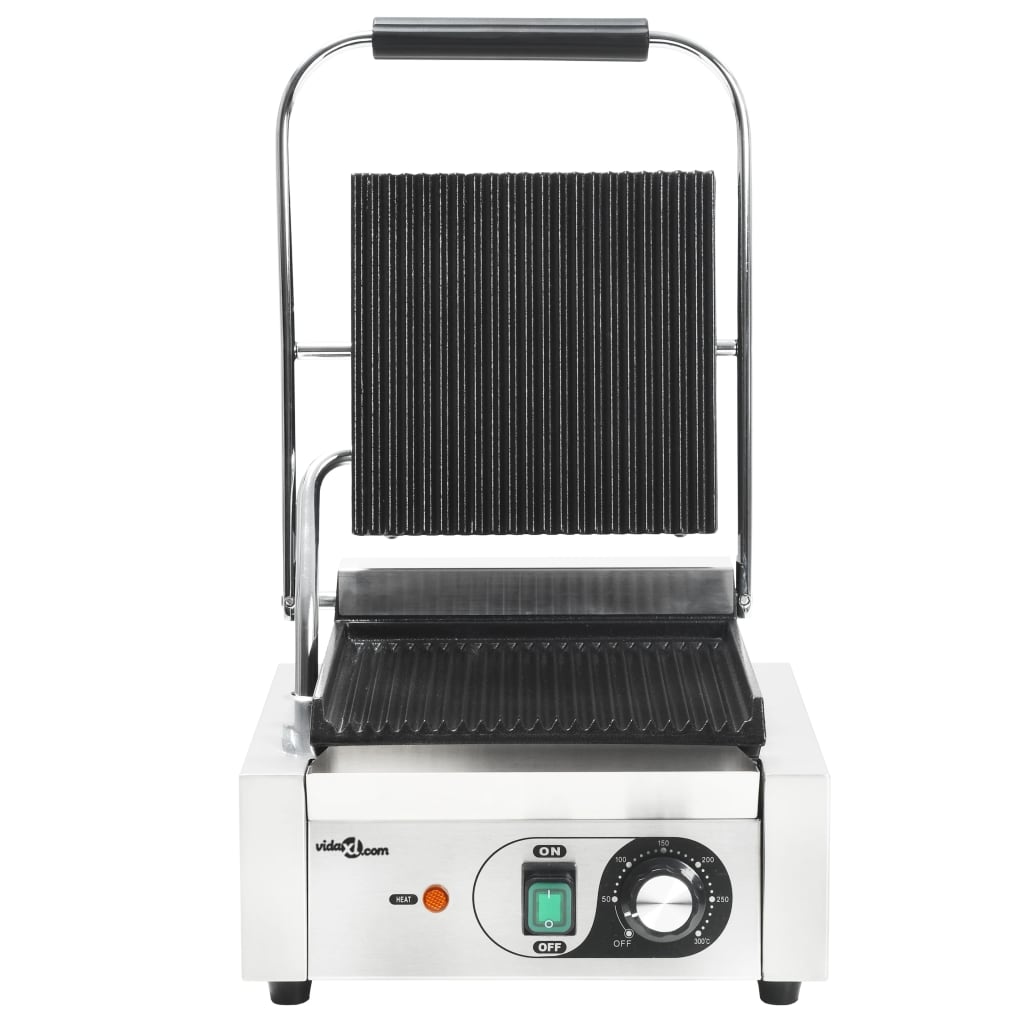vidaXL Τοστιέρα Ραβδωτή Panini 1800 W 31x30,5x20 εκ. Ανοξείδωτο Ατσάλι