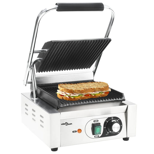 vidaXL Τοστιέρα Ραβδωτή Panini 1800 W 31x30,5x20 εκ. Ανοξείδωτο Ατσάλι