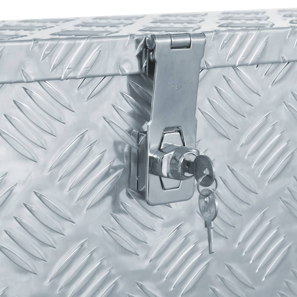 vidaXL Κουτί Αποθήκευσης Ασημί 76,5 x 26,5 x 33 εκ. Αλουμινίου