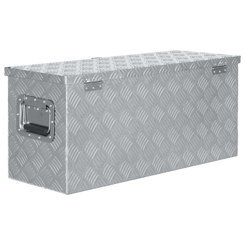 vidaXL Κουτί Αποθήκευσης Ασημί 80 x 30 x 35 εκ. Αλουμινίου