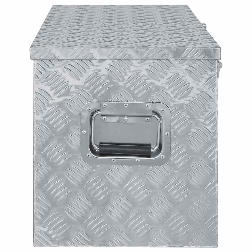 vidaXL Κουτί Αποθήκευσης Ασημί 110,5 x 38,5 x 40 εκ. Αλουμινίου