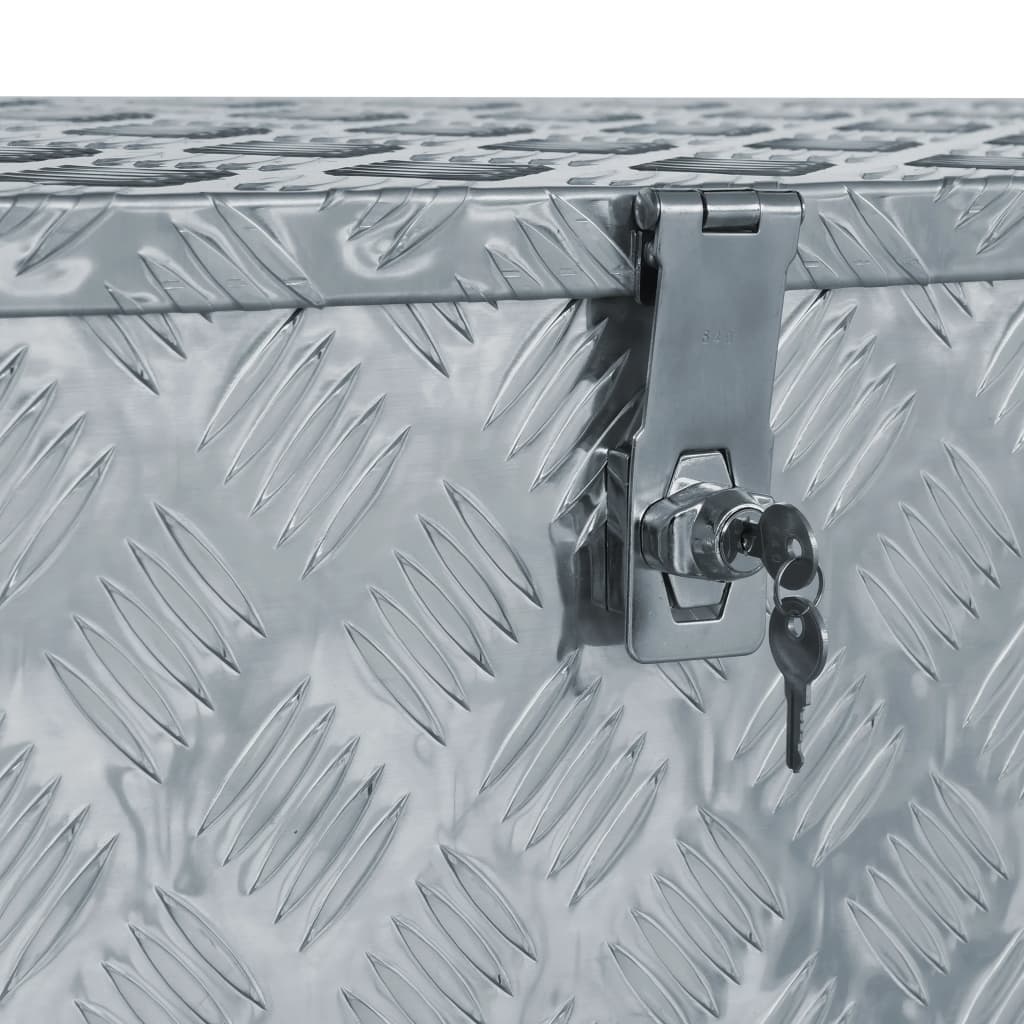 vidaXL Κουτί Αποθήκευσης Ασημί 110,5 x 38,5 x 40 εκ. Αλουμινίου