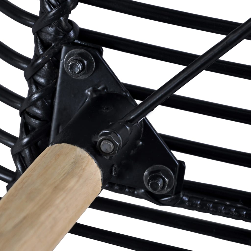 vidaXL Καρέκλες Τραπεζαρίας 4 τεμ. Μαύρες από Γνήσιο Ρατάν