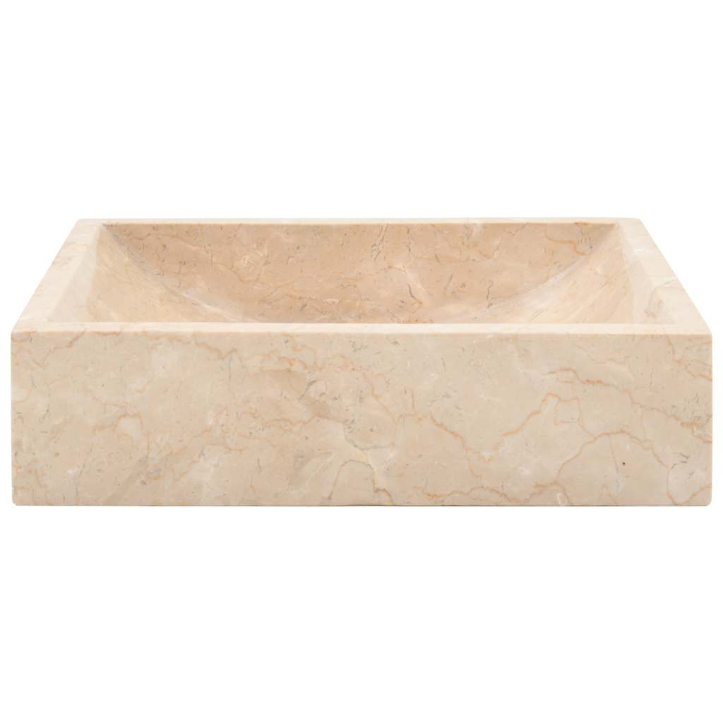 vidaXL Νιπτήρας Γυαλιστερό Κρεμ 45 x 30 x 12 εκ. Μαρμάρινος
