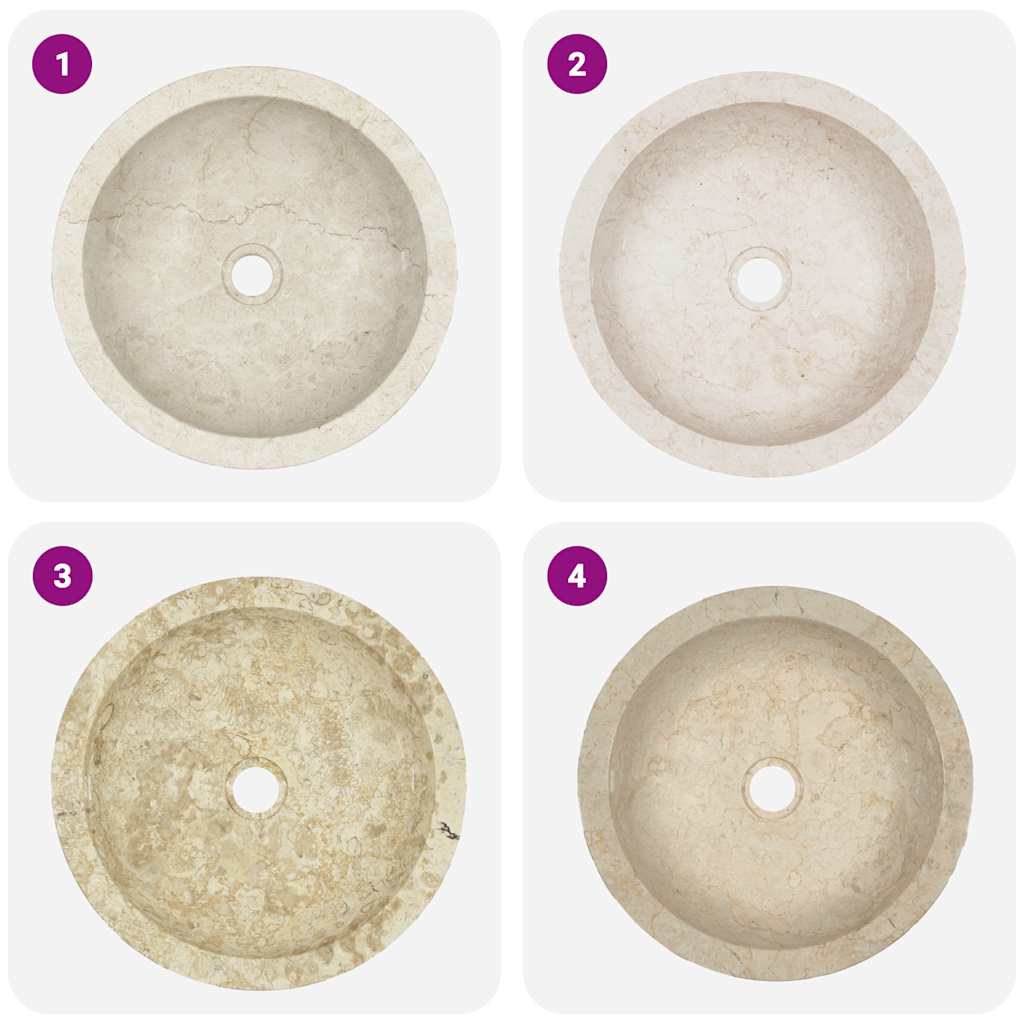 vidaXL Νιπτήρας Κρεμ 40 x 12 εκ. Μαρμάρινος