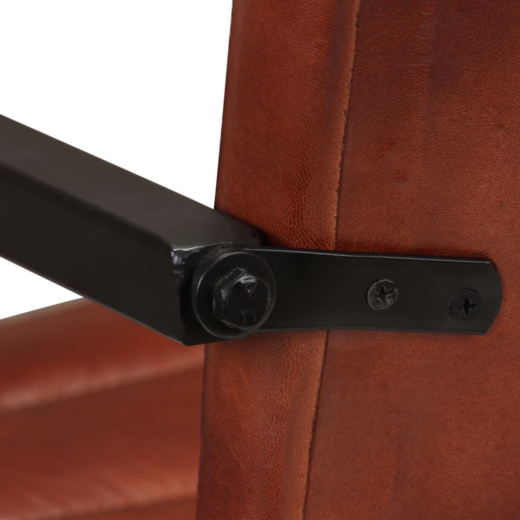 vidaXL Καρέκλες Τραπεζαρίας 6 τεμ. Καφέ από Γνήσιο Δέρμα