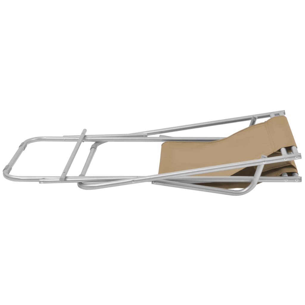 vidaXL Σεζλόνγκ Ανακλινόμενες 2 τεμ. Χρώμα Taupe Ατσάλινες