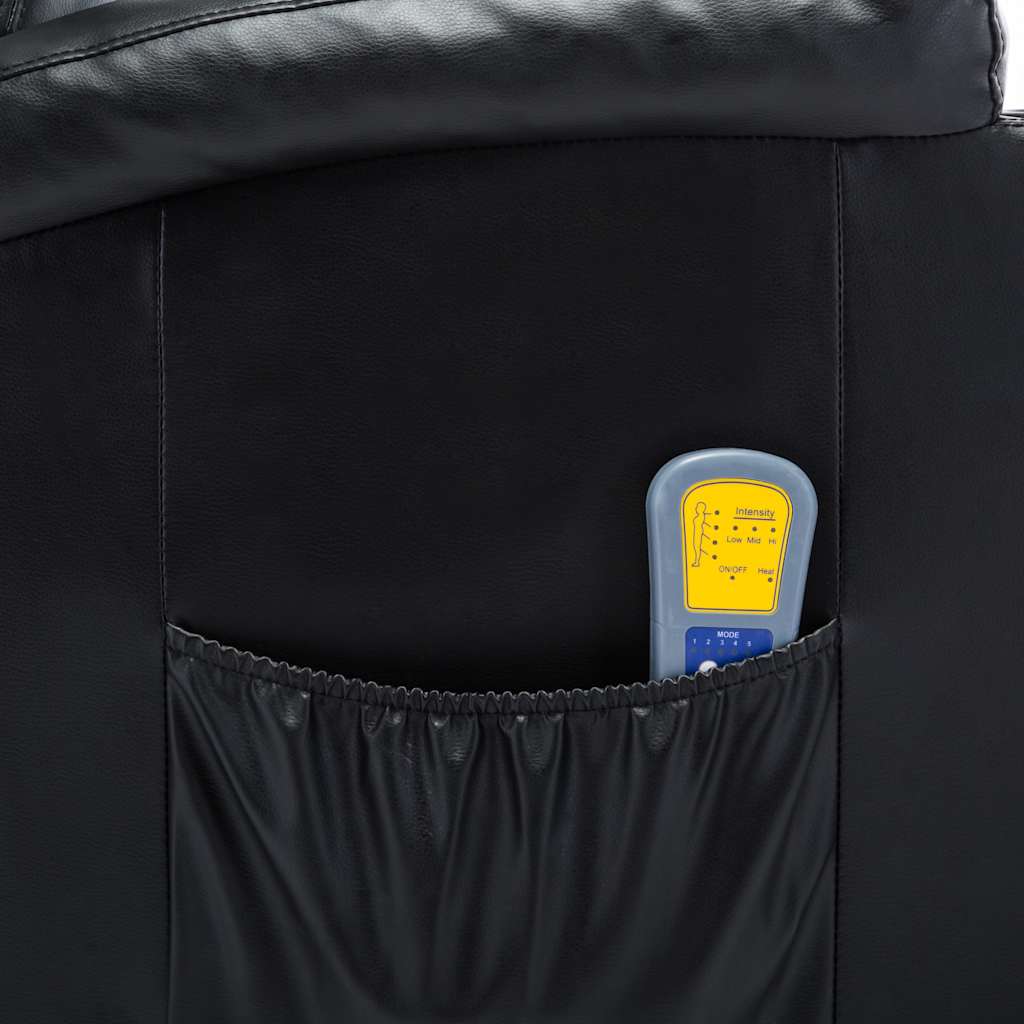 vidaXL Πολυθρόνα Μασάζ Ανακλινόμενη Μαύρη από Συνθετικό Δέρμα