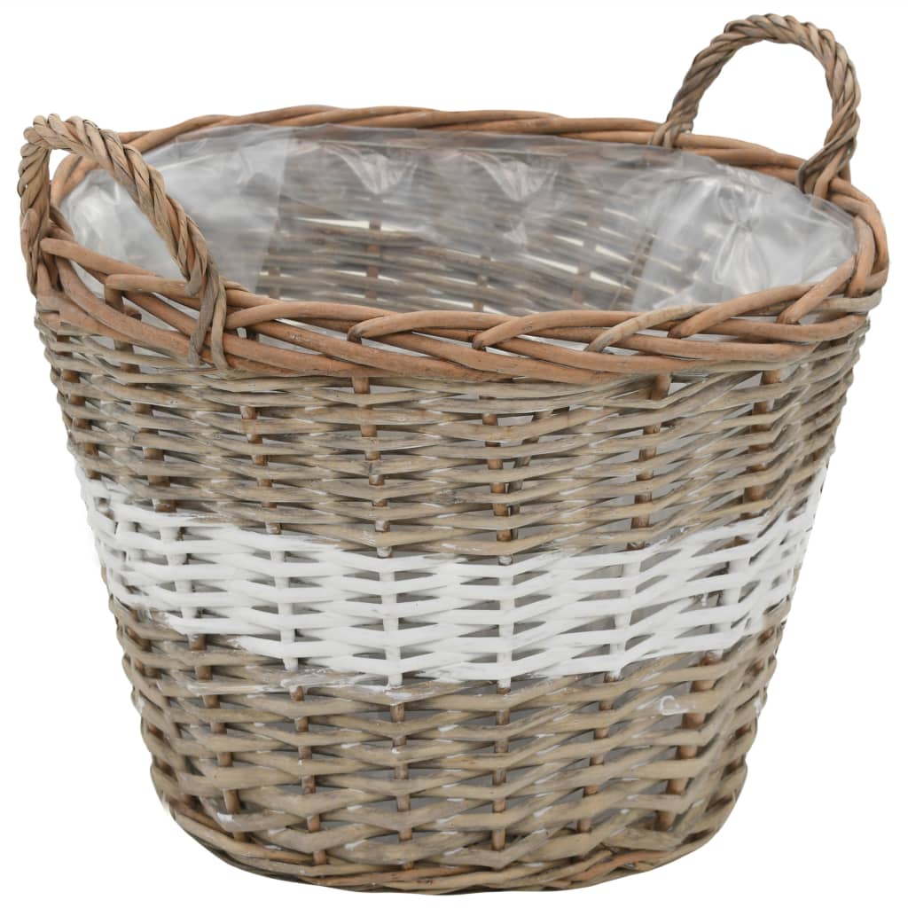 vidaXL Γλάστρες Υπερυψωμένες 4 τεμ. Wicker με Επένδυση Πολυαιθυλενίου