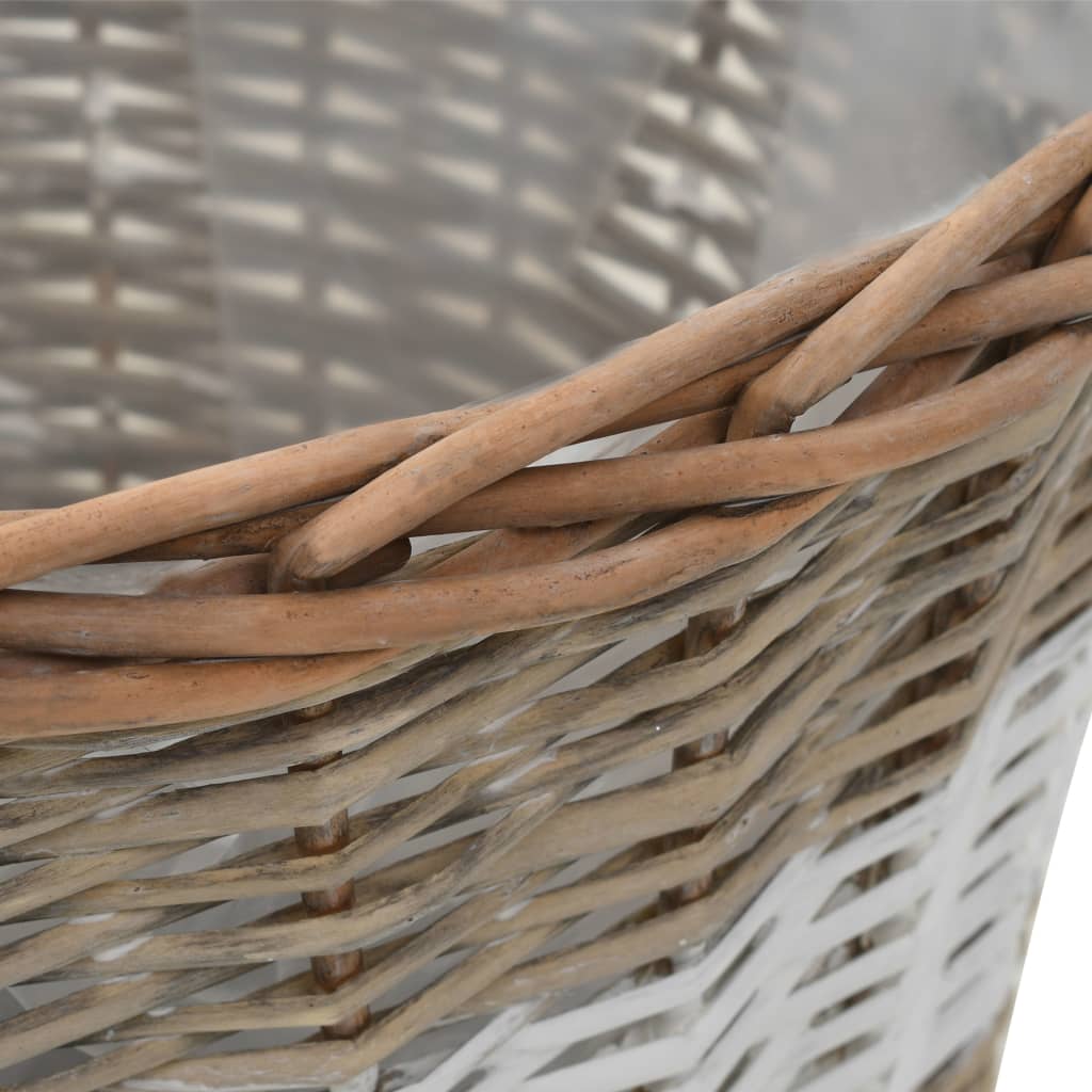 vidaXL Γλάστρες Υπερυψωμένες 4 τεμ. Wicker με Επένδυση Πολυαιθυλενίου