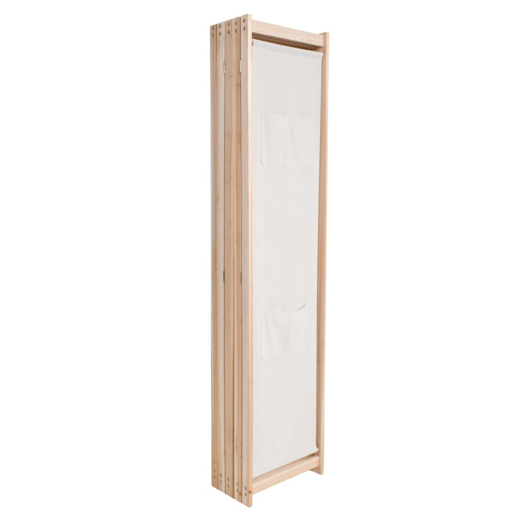 vidaXL Διαχωριστικό Δωματίου με 5 Πάνελ Κρεμ 200x170x4 εκ. Υφασμάτινο