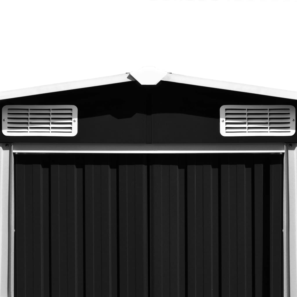 vidaXL Αποθήκη Κήπου Ανθρακί 257 x 392 x 181 εκ. από Μέταλλο