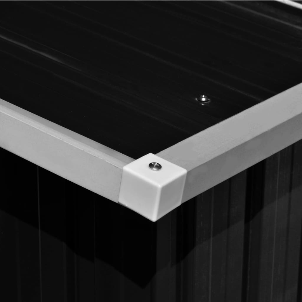 vidaXL Αποθήκη Κήπου Ανθρακί 257 x 392 x 181 εκ. από Μέταλλο