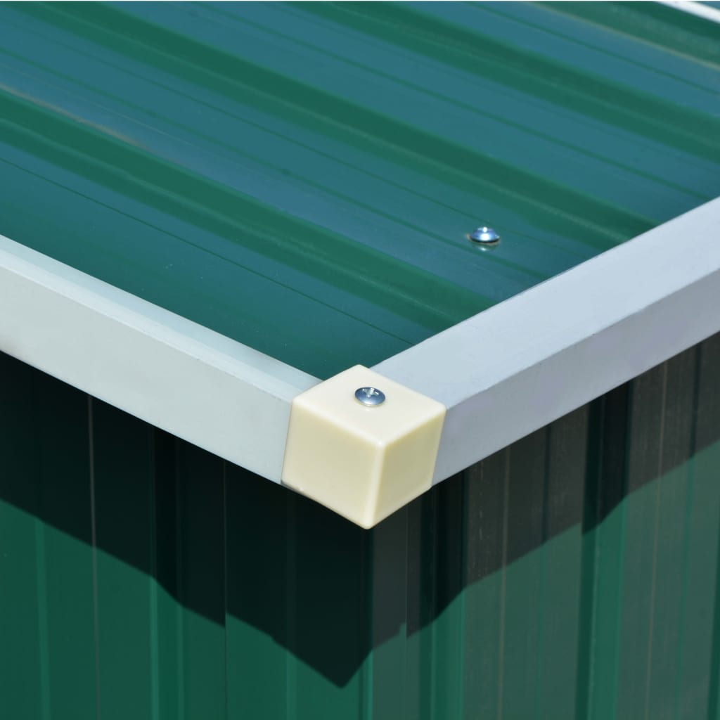 vidaXL Αποθήκη Κήπου Πράσινη 257 x 489 x 181 εκ. από Μέταλλο