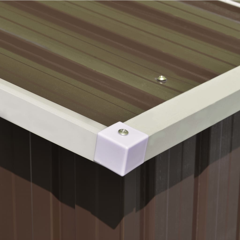 vidaXL Αποθήκη Κήπου Καφέ 257 x 489 x 181 εκ. από Μέταλλο